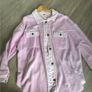 Free People Button-Up Fleece Jacket